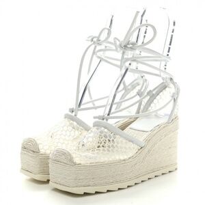 Bottega Veneta White Mesh Espadrilles